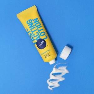Liweli CBD Cooling Lotion squeezed out of tube